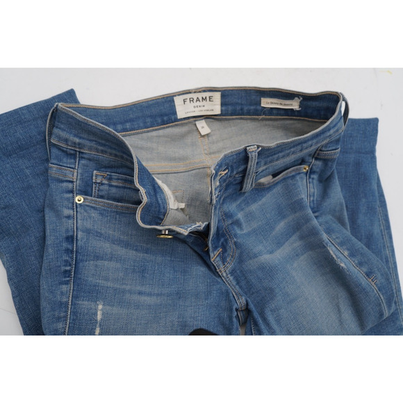 Size 26 - Frame Denim Women's Le Skinny De Jeanne Distressed Denim Jeans - Picture 7 of 11